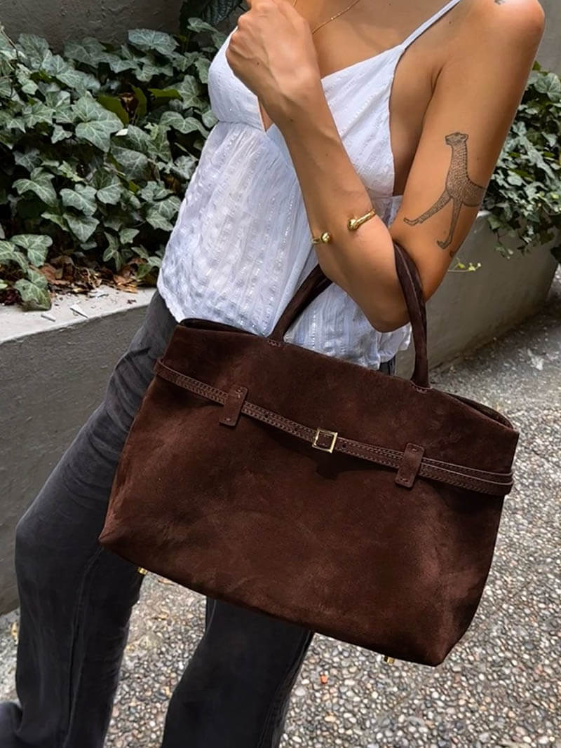 SOERA Dalila Suede Bag - Handbags - DBAD2-WK384002 Beige Regular