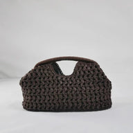 Celeste ψάθινο πλεκτό clutch με κοχύλι