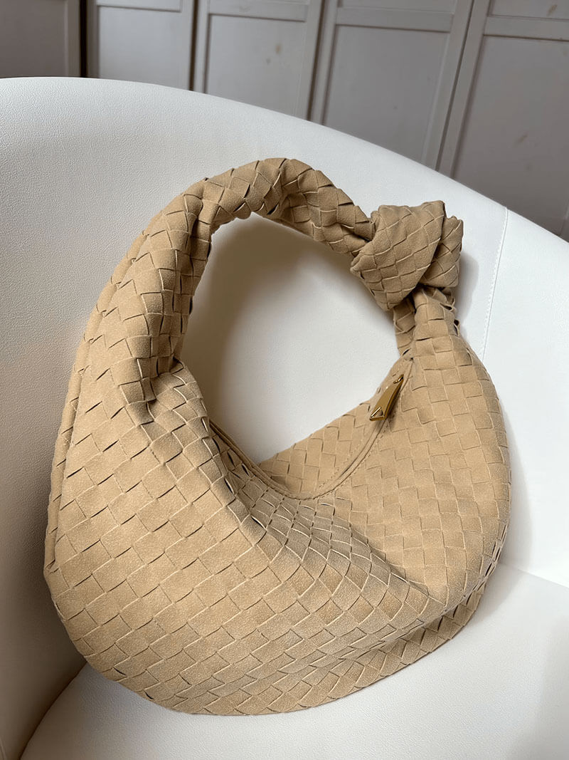 SOERA Woven bag medium suede - Handbags - DBAD2-WK285003 Coffee