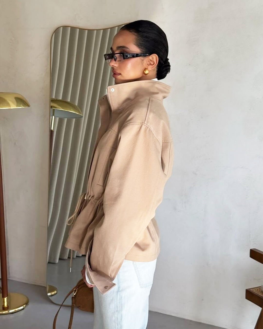 SOERA Esther Stand Collar Jacket - Jacket - SOERA-381763-KHA-S-56451 Beige S