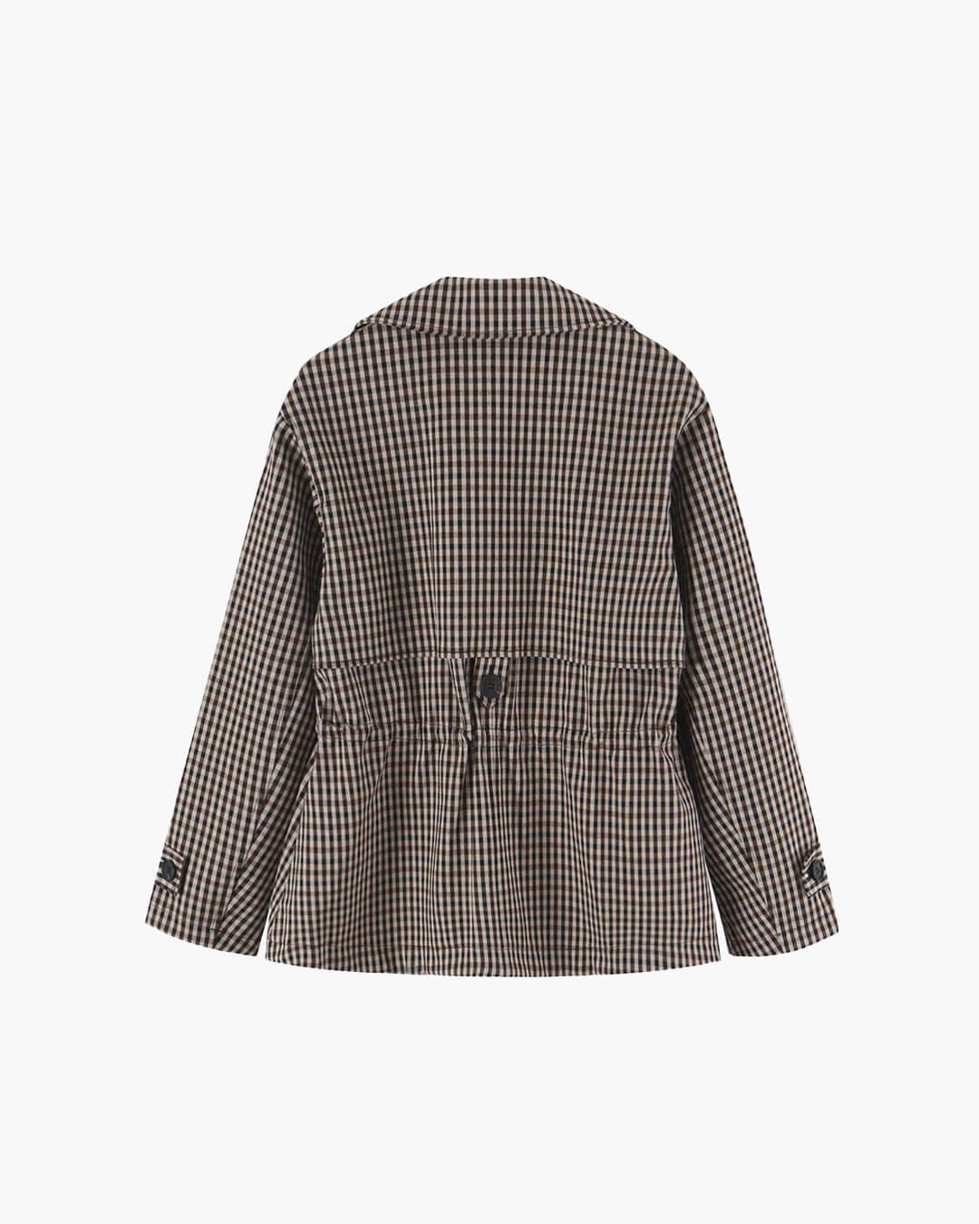 SOERA Helena Drawstring Gingham Short Trench - Jacket - SOERA-913603-GIN-XS-25987 Beige XS