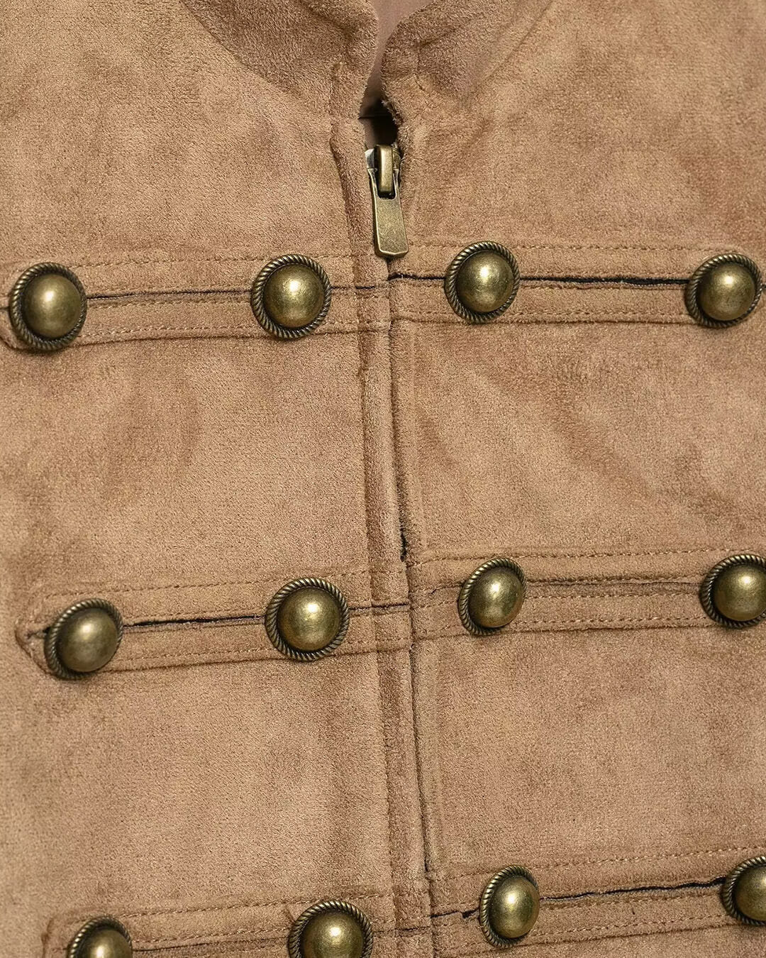SOERA Kate Faux Suede Napoleon Slim Jacket - Jacket - SOERA-913155-1-M-78115 Brown M