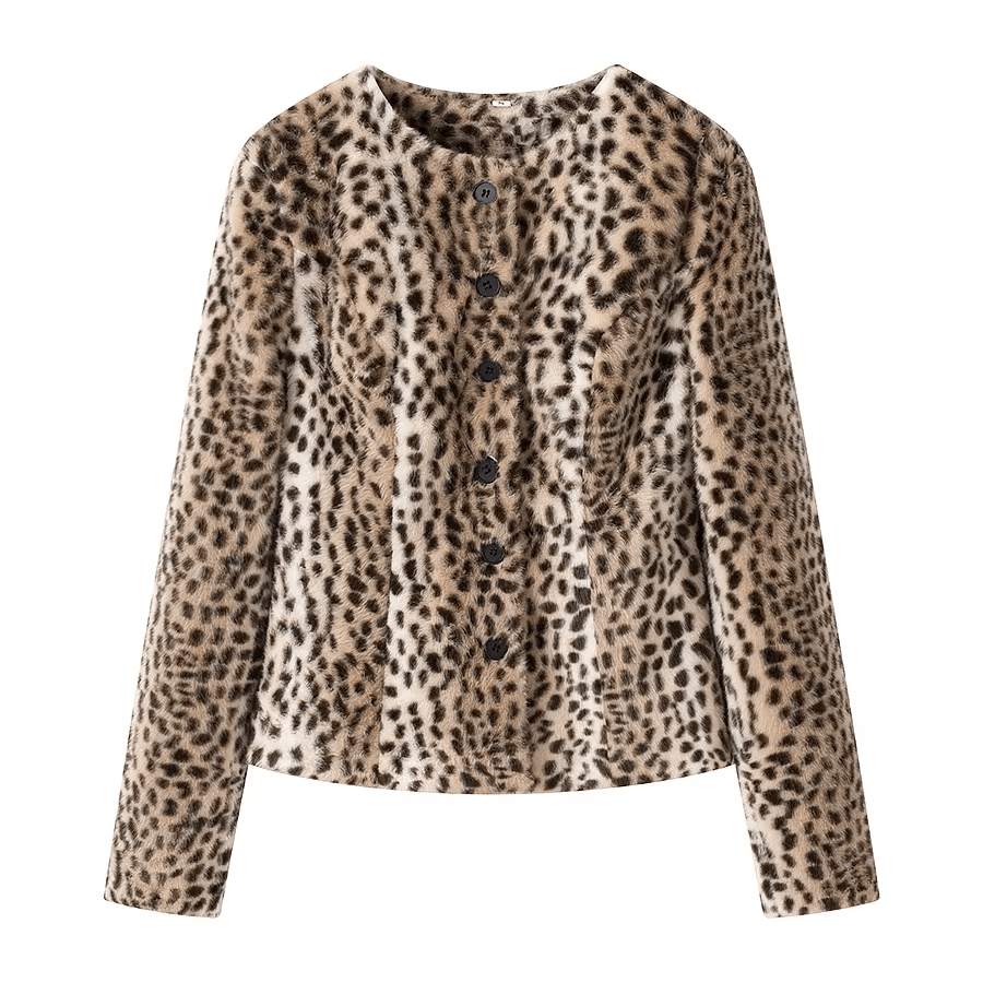SOERA Lily Leopard Faux Fur Cropped Jacket - Jacket - SOERA-153539-PIC-S-02051 S