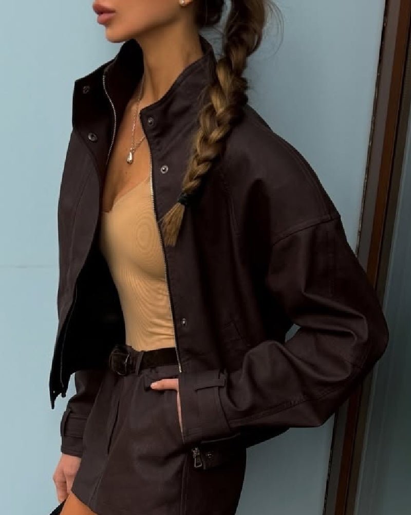 SOERA Linda Faux Suede Zip Jacket - Jacket - SOERA-516099-ONL-L-29795 Choco Brown L