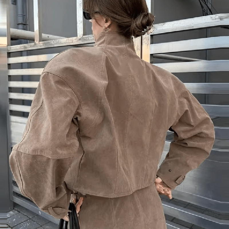 SOERA Linda Faux Suede Zip Jacket - Jacket - SOERA-516099-ONL-L-33187 Brown L