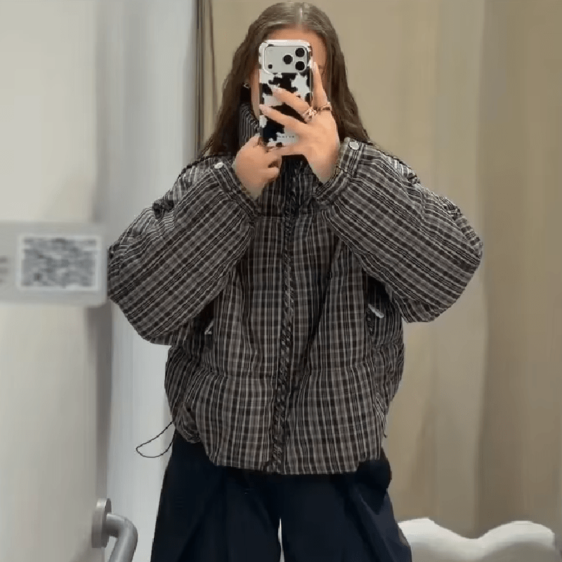 SOERA Monica Plaid Puffer Jacket - Jacket - SOERA-573827-CHE-M-02211 M