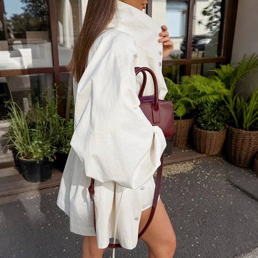 SOERA Rebecca Contrast Collar Windbreaker Jacket - Jacket -  Beige M