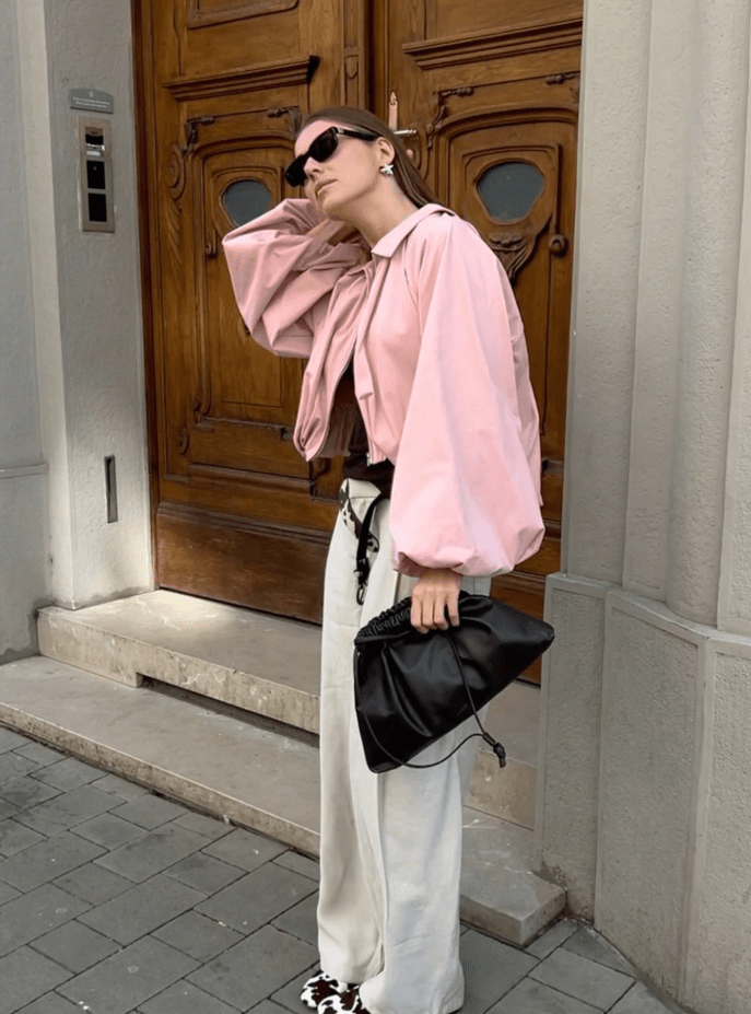 SOERA Sandra Cropped Balloon Sleeve Jacket - Jacket - SOERA-133763-PIN-S-44259 Pink S