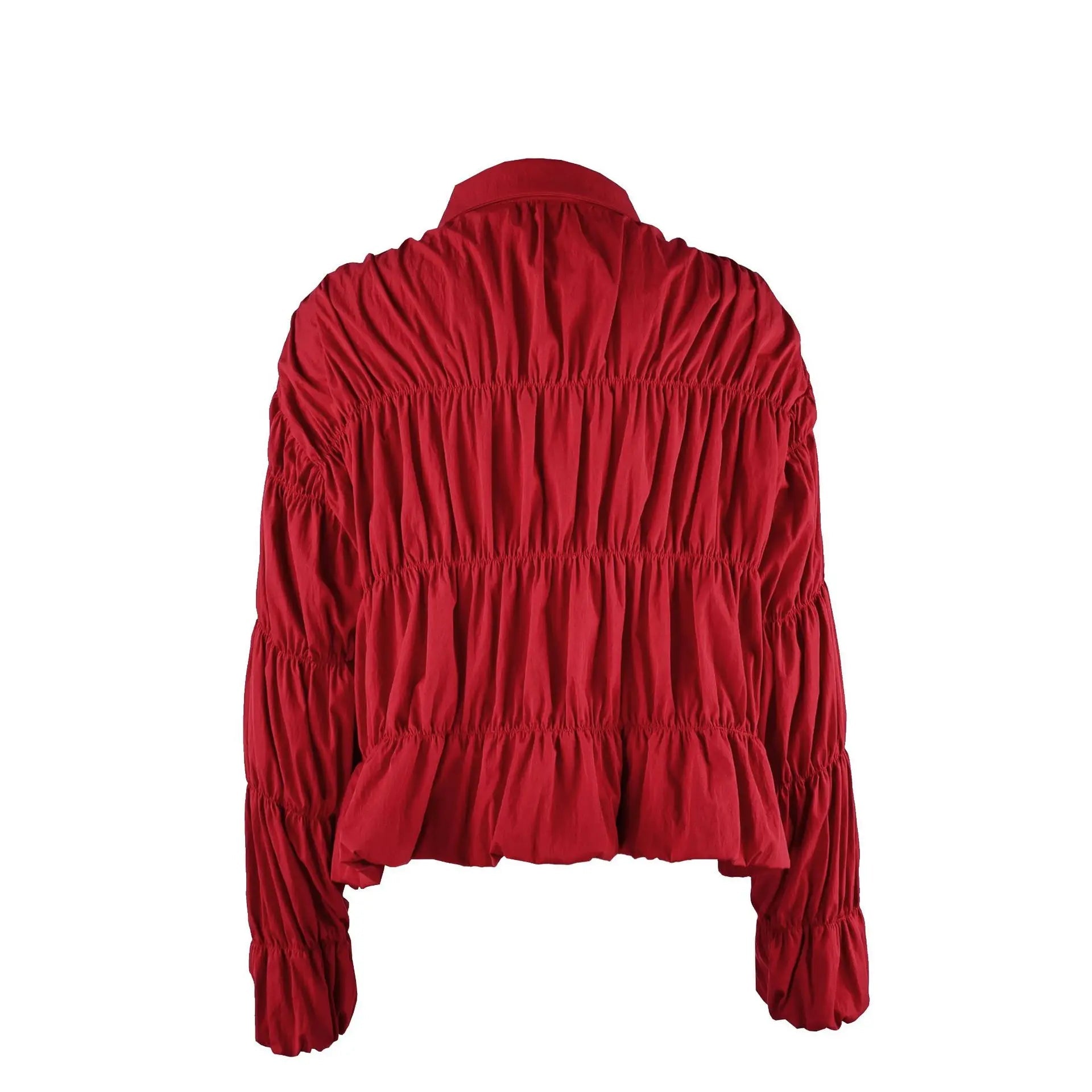 SOERA Sarah Ruched Zip Jacket - Jacket - SOERA-664387-RED-S-85667 Red S