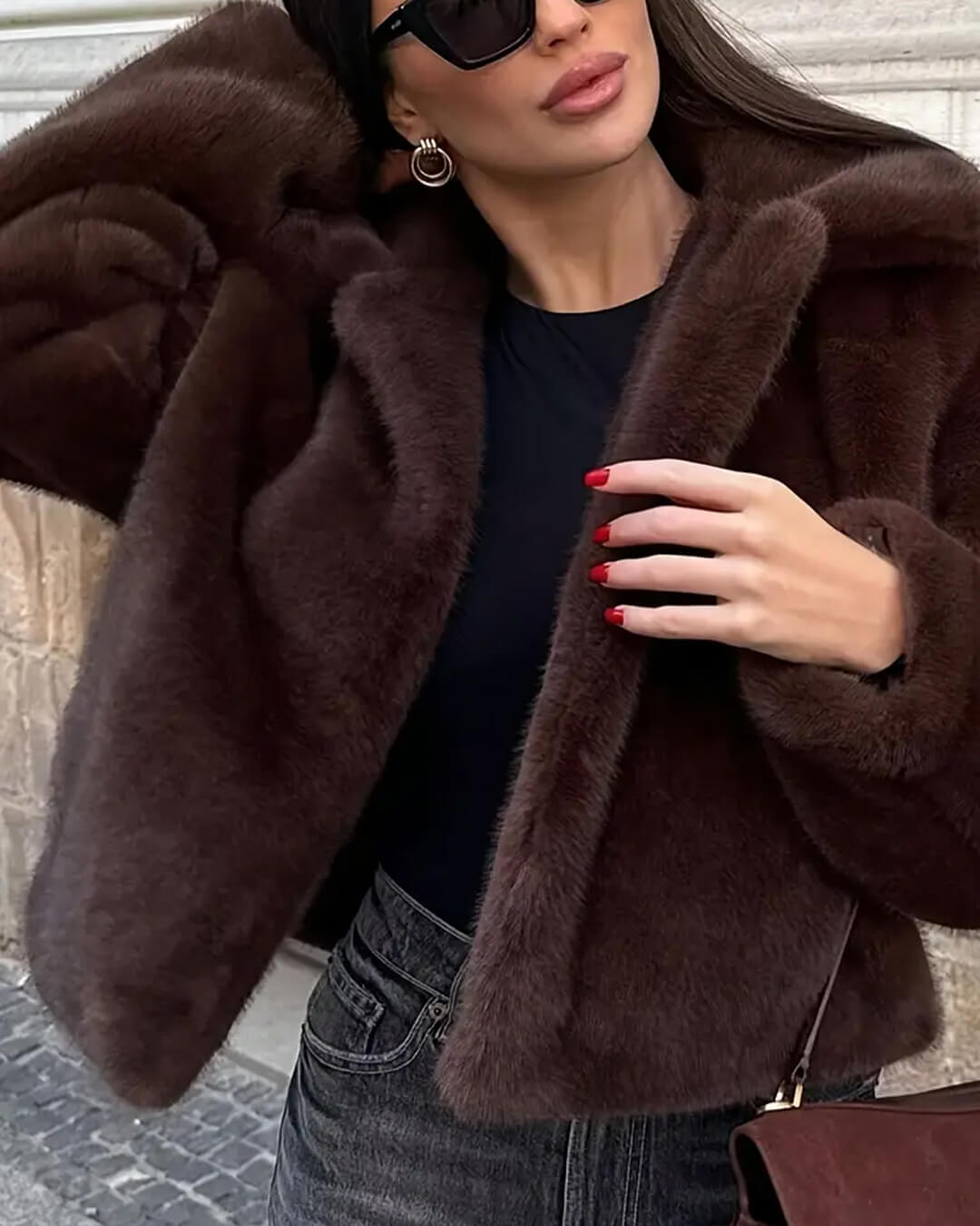 SOERA Alexandra Faux Fur Jacket - Jackets - zL1760504685431017948 Brown S