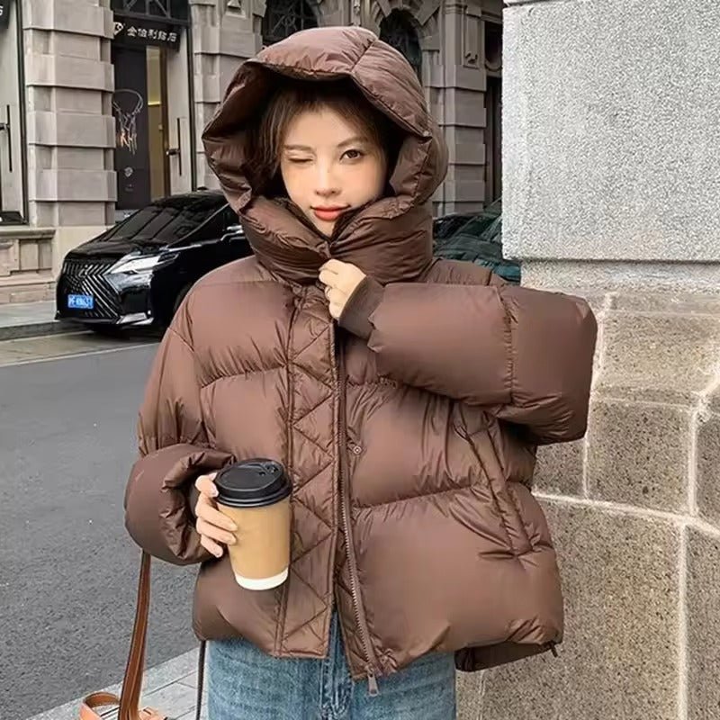 SOERA Bella Thick Hooded Puffer Jacket - Jackets - 3256809473638795-;mm1763832189583026377 Coffee S