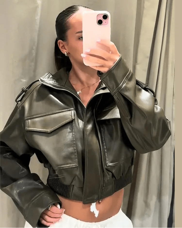 Brianna műbőr bomber dzseki