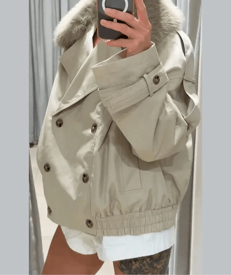 SOERA Camille Trench Coat with Faux Fur - jackets - 3256808365179930-;tx1756557808119247047 Creme XS