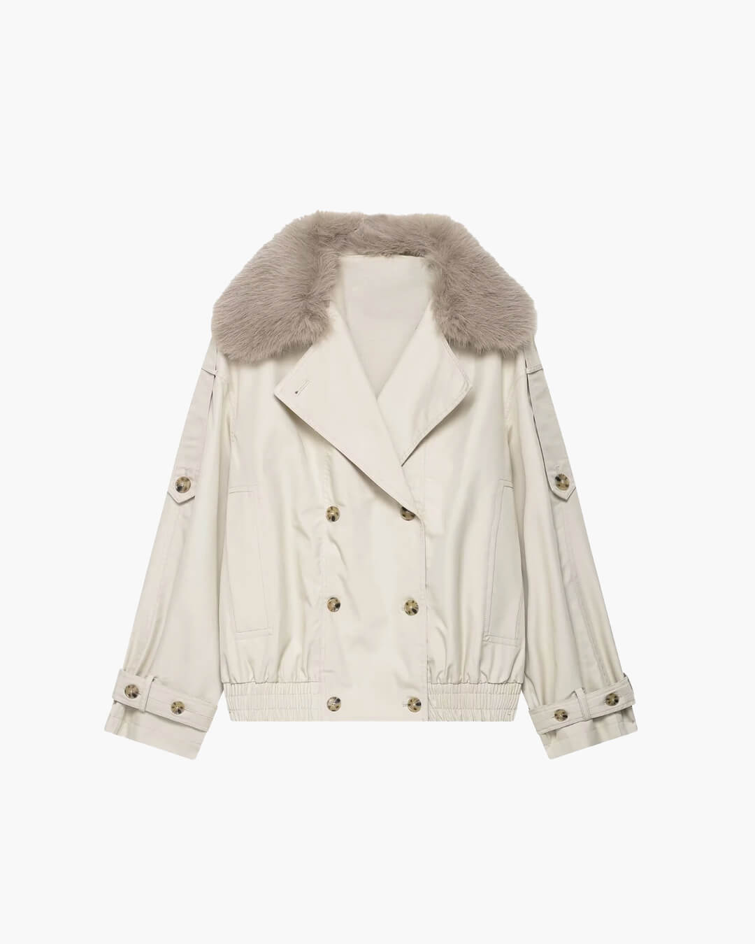 SOERA Camille Trench Coat with Faux Fur - jackets - 3256808365179930-;yq1756557808118753460 Creme S