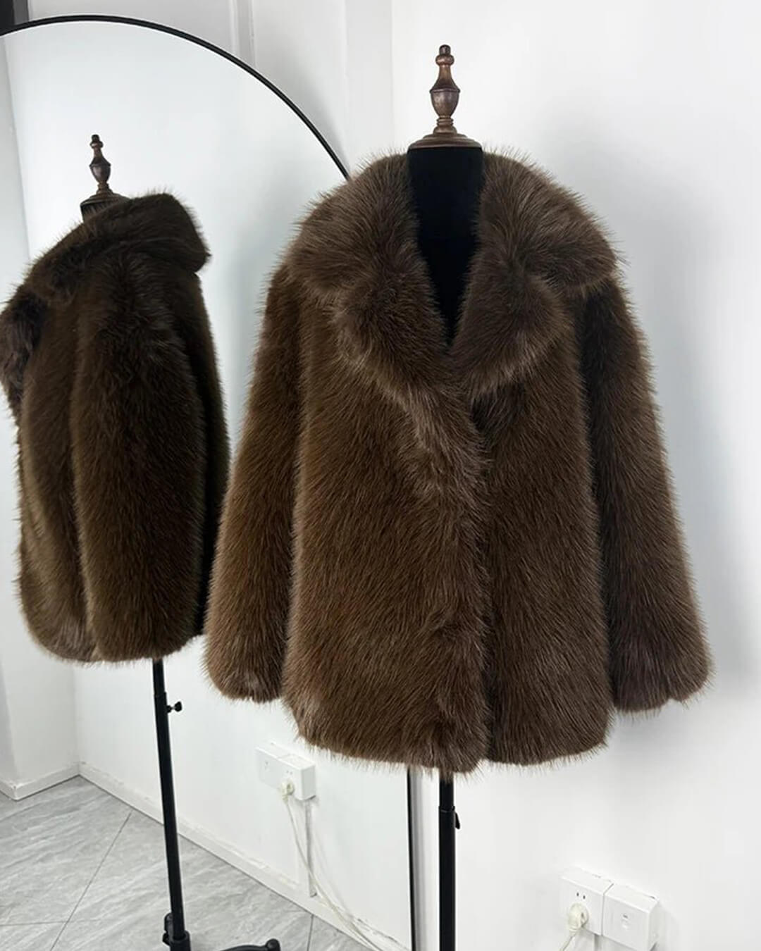 SOERA Carissa Faux Fur Coat - Jackets - 3256810153581963-;NF1766488748813636363 Dark Brown M