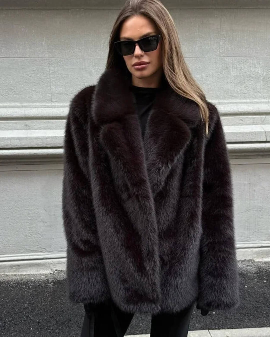 SOERA Carissa Faux Fur Coat - Jackets - 3256810153581963-;si1766488748815822702 Black M
