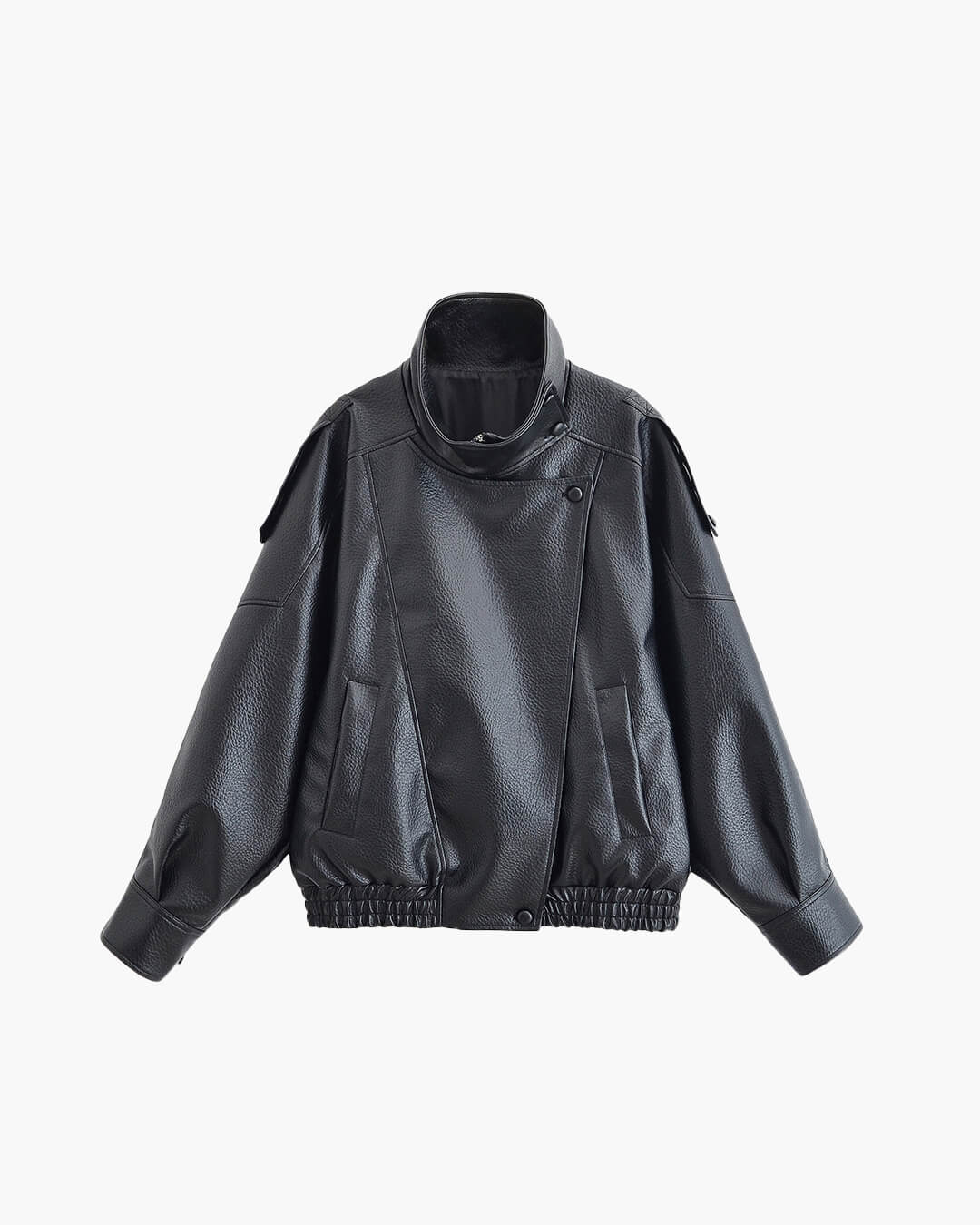 SOERA Carla Asymmetrical Leather Jacket - Jackets -  Black XS