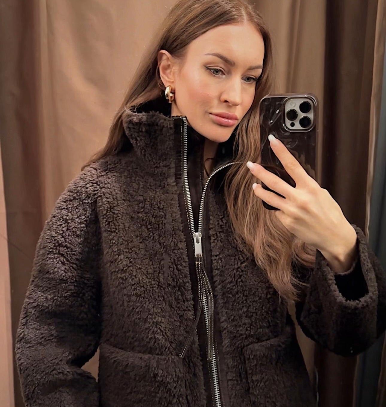 SOERA Carol Stand Collar Faux Fur Jacket - Jackets - 3256810101475923-;NG1763625122512816711 Dark Brown S