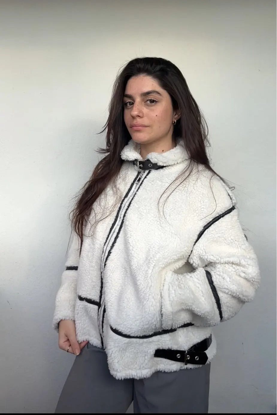 SOERA Chantal Boucle Bomber Jacket - Jackets - 1005007509011560-;aU1764102180595690787 Creme XS