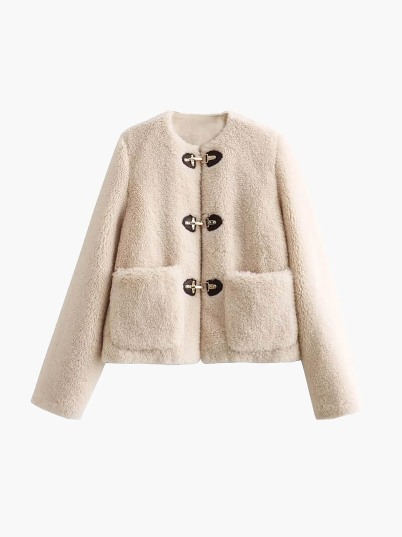 SOERA Felyn Sheep Jacket - jackets - Soera-Felyn-Sheep-Teddy-Jacket-White/S White S