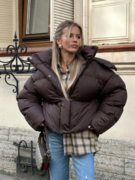Geacă scurtă matlasată cu glugă Gaia