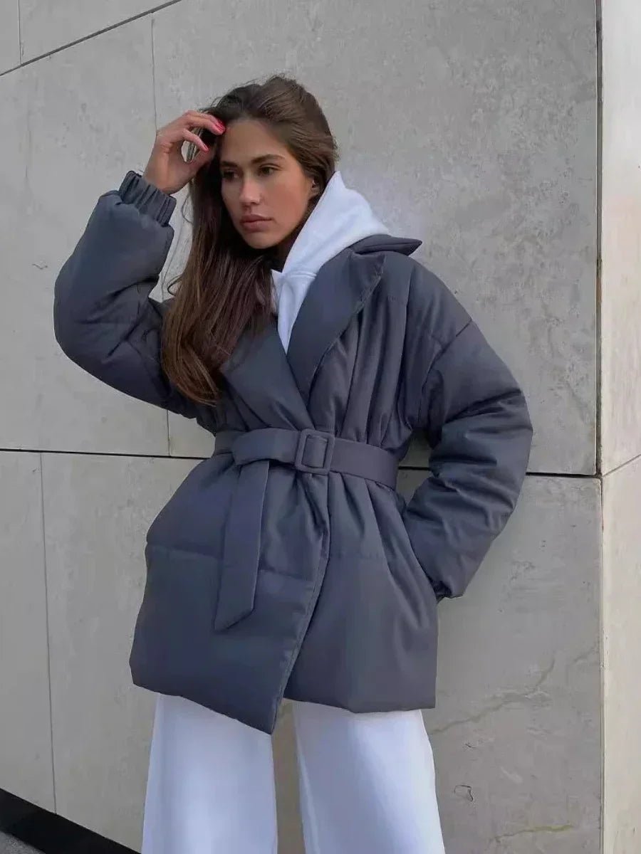 SOERA Jaime Belted Puffer Jacket - Jackets - 1005007472734778-;mx1766488746263504555 Dark Grey S