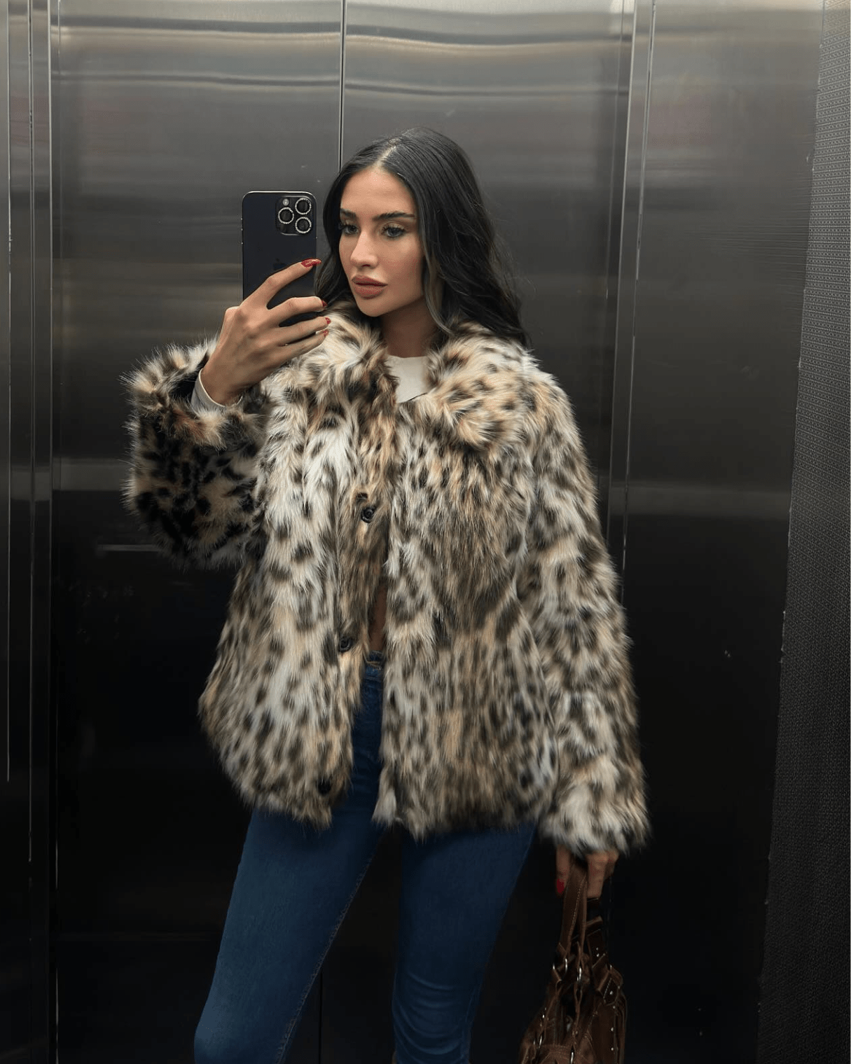 SOERA Nora Leopard Faux Fur Coat - Jackets - cH1764442362185000751 M