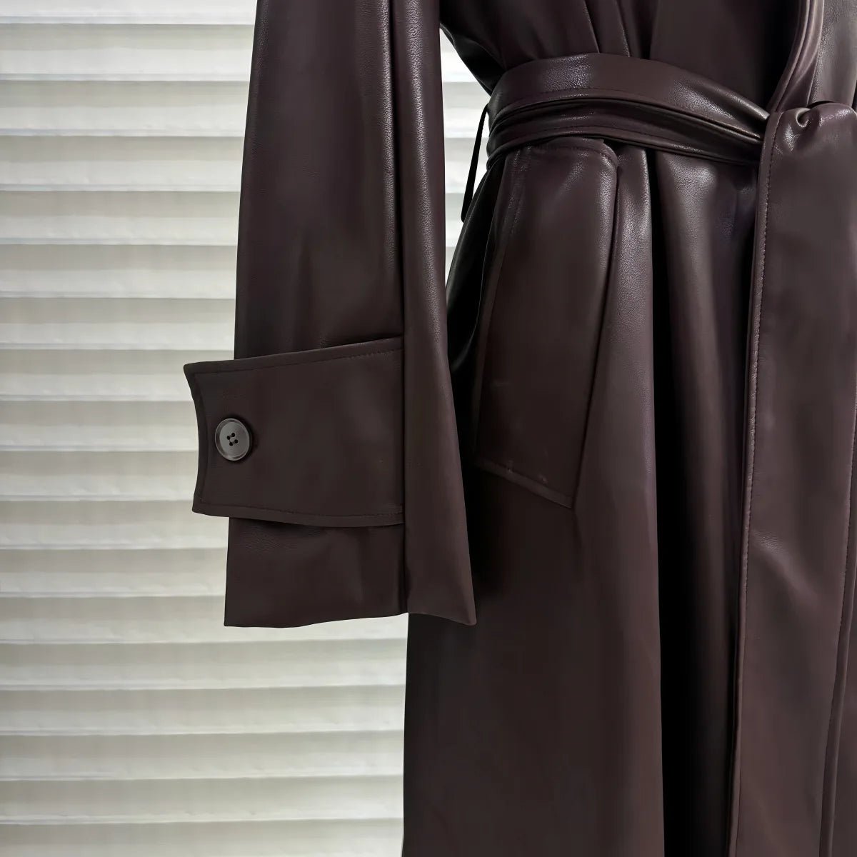 SOERA Shiela Faux Leather Maxi Trench Coat - Jackets - 3256809614700838-;AC1764703454011307107 Black M