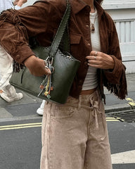 Sophia Tassel Faux Suede Jacket