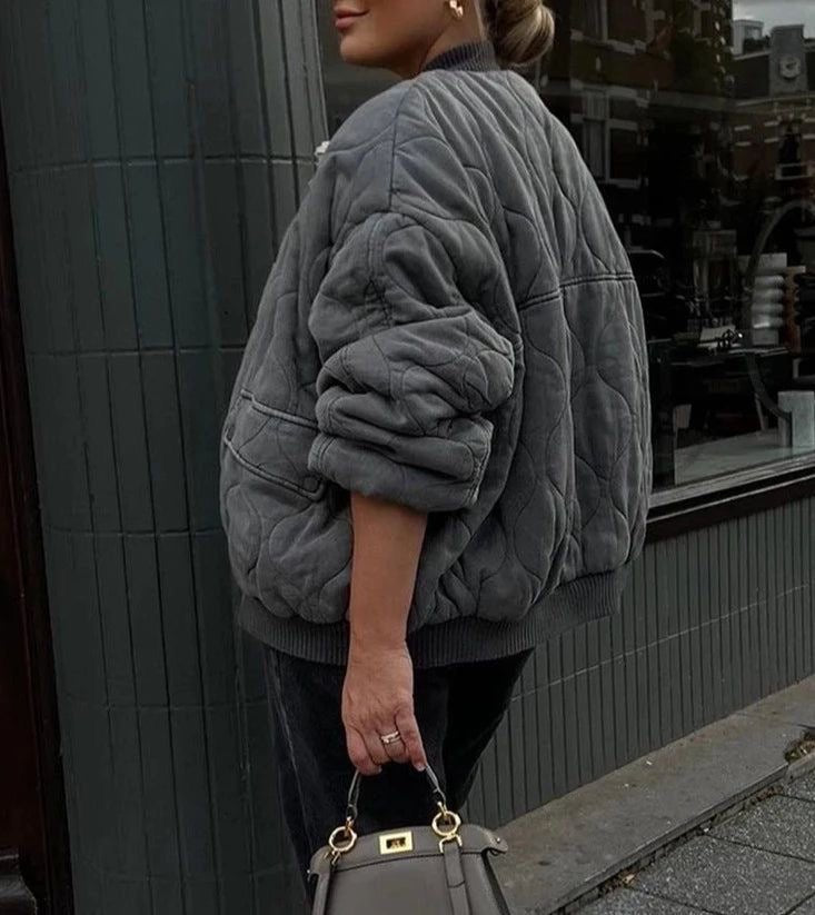 SOERA Sophie Padded Bomber Jacket - jackets - Ym1758162480456226974 Gray M