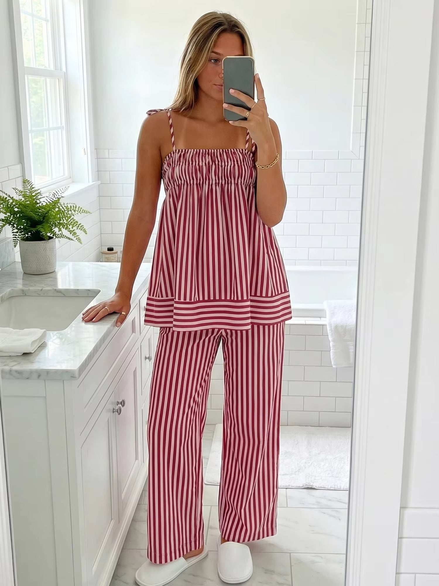 SOERA Jasmin Striped Pajama Set - Pajama Set - SOERA-862019-L-OS-55203 L