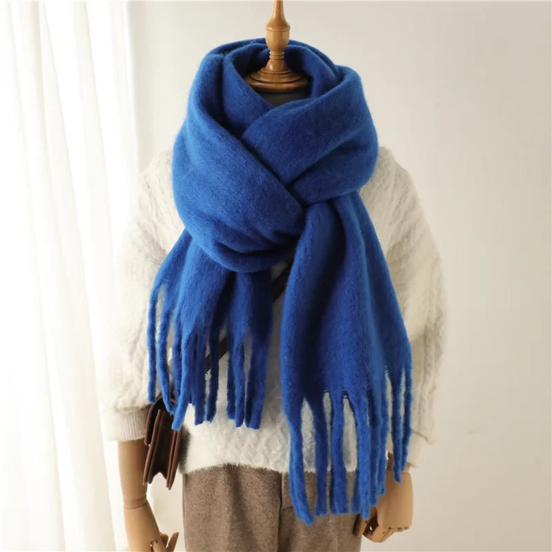 SOERA Tanya Tasseled Winter Scarf - Scarf - 1005009466241802-;LY1764703454508751606 Black