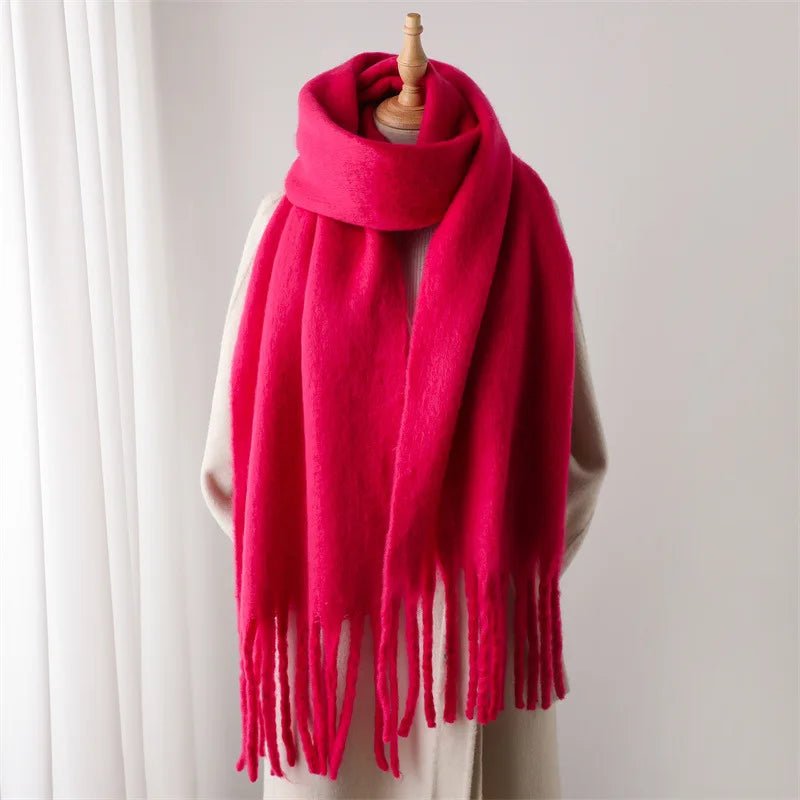 SOERA Tanya Tasseled Winter Scarf - Scarf - 1005009466241802-;LY1764703454508751606 Black