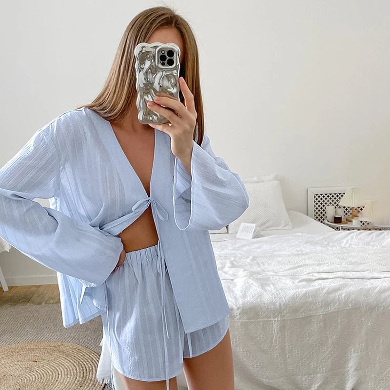 SOERA Julienne Cardigan Shorts Set - Set - 1005008557919058-;Dg1769140529577942247 M