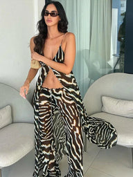 Marina Zebra Print Chiffon Co-Ord komplekt