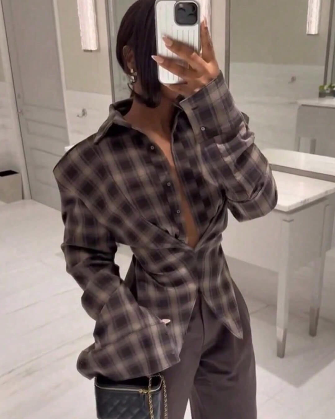 SOERA Leah Plaid Cinched-Waist Polo - Shirt - SOERA-725443-ASP-L-07107 L