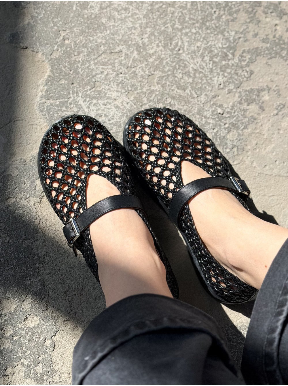 SOERA Bianca Woven Hollow Flat Sandals - Shoes -  Beige 35