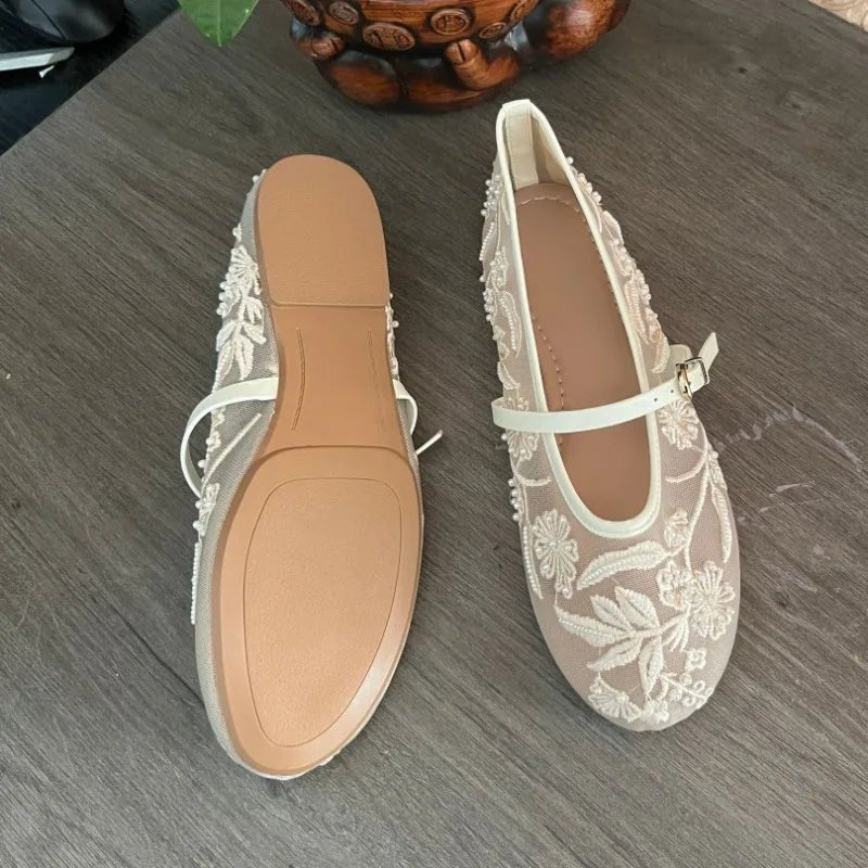 SOERA Sarah Beaded Mesh Ballet Flats - Shoes - 1005008967967408-;zj1769670009969652494 40