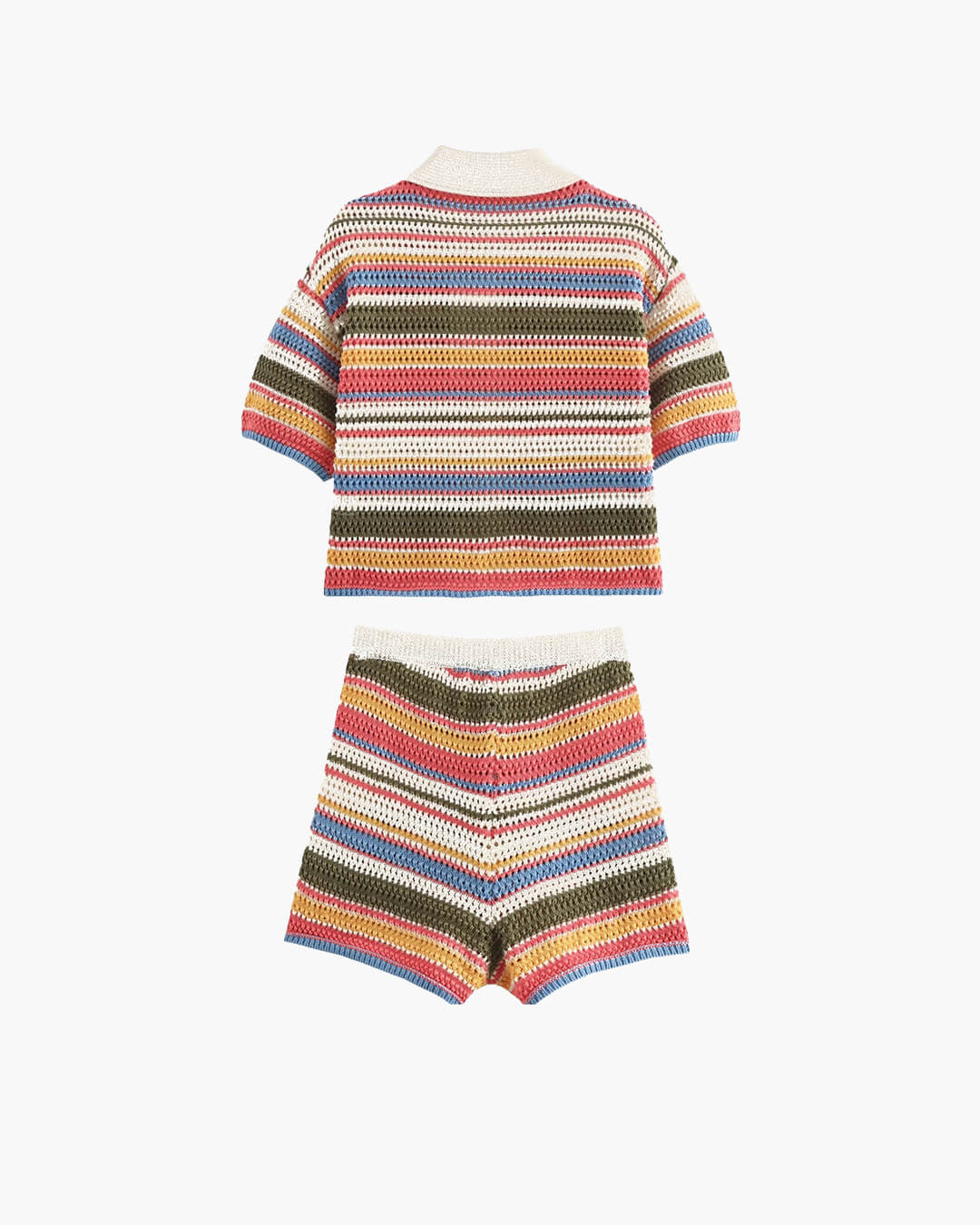 SOERA Margot Striped Knit Crop Set - Shorts Set - SOERA-319235-DEF-OS-87845 L