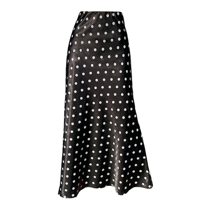 SOERA Bianca Polka Dot Mermaid Midi Skirt - Skirt -  White XS