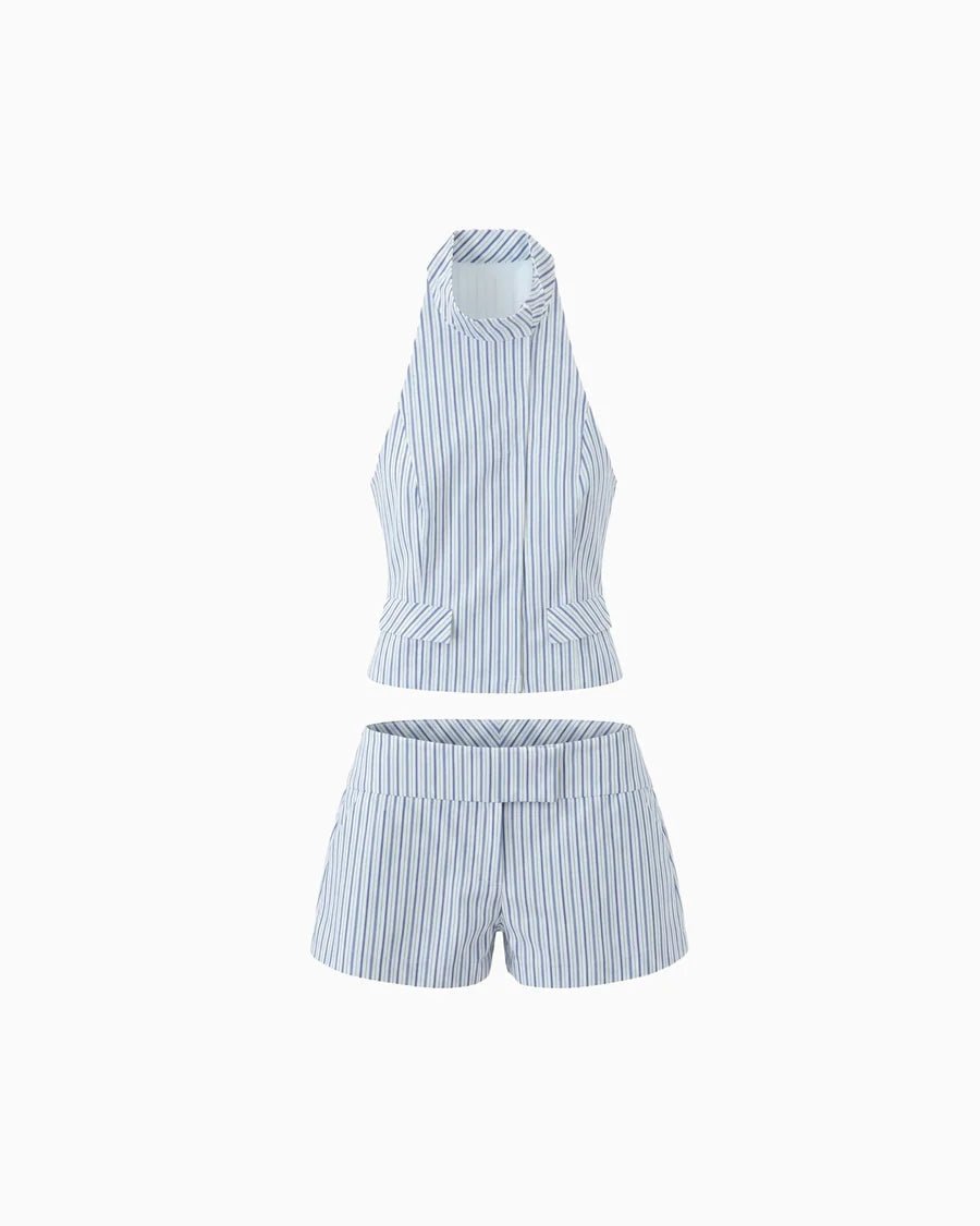 SOERA Briana Striped Mini Skirt Set - Skirt - SOERA-196867-S-OS-76675 Set (Top+Shorts) S