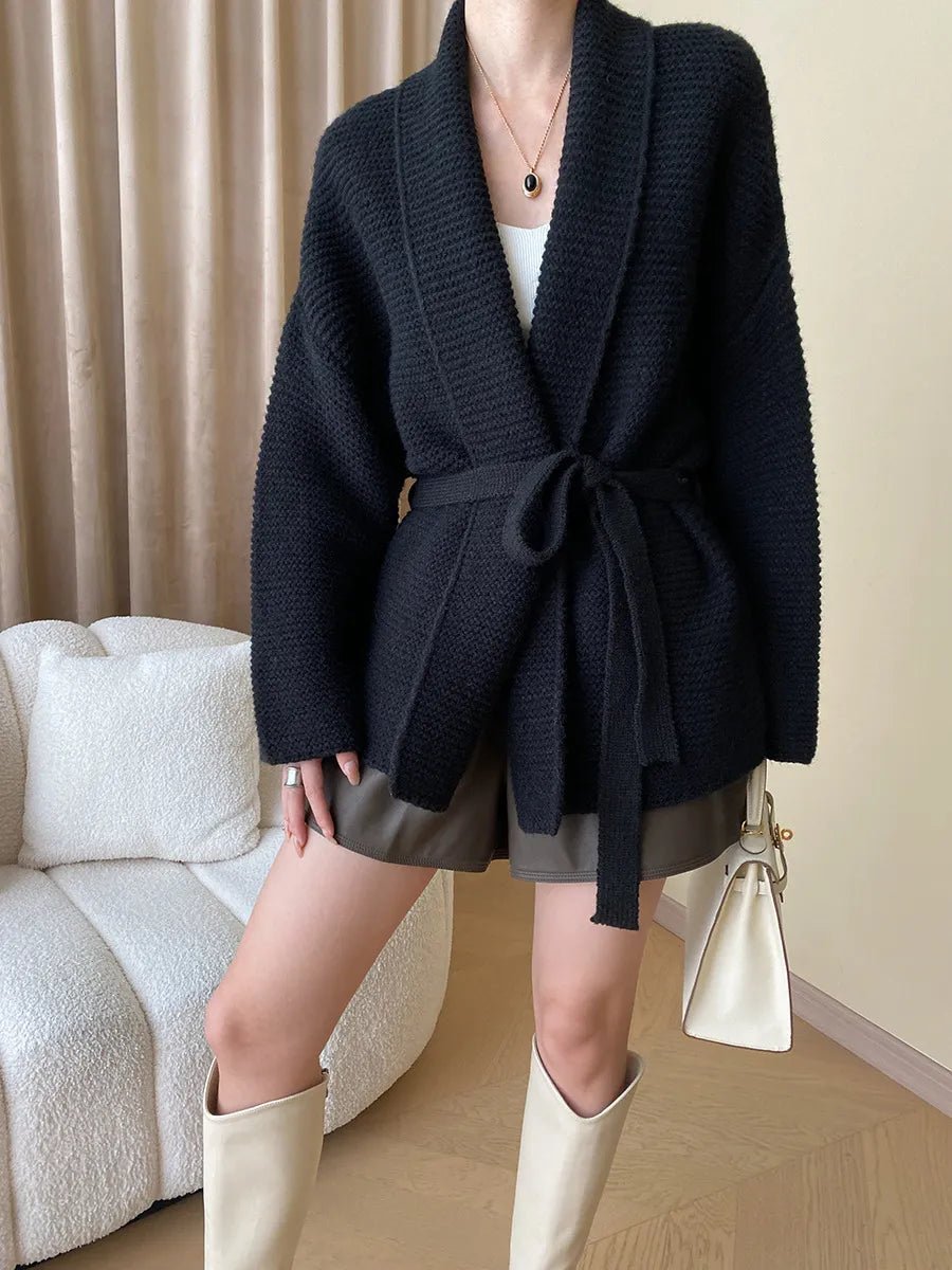 SOERA Abigail Belted Knit Cardigan - Sweaters & Cardigans - 1005007708848658-;pa1765393866208642501 Creme One Size