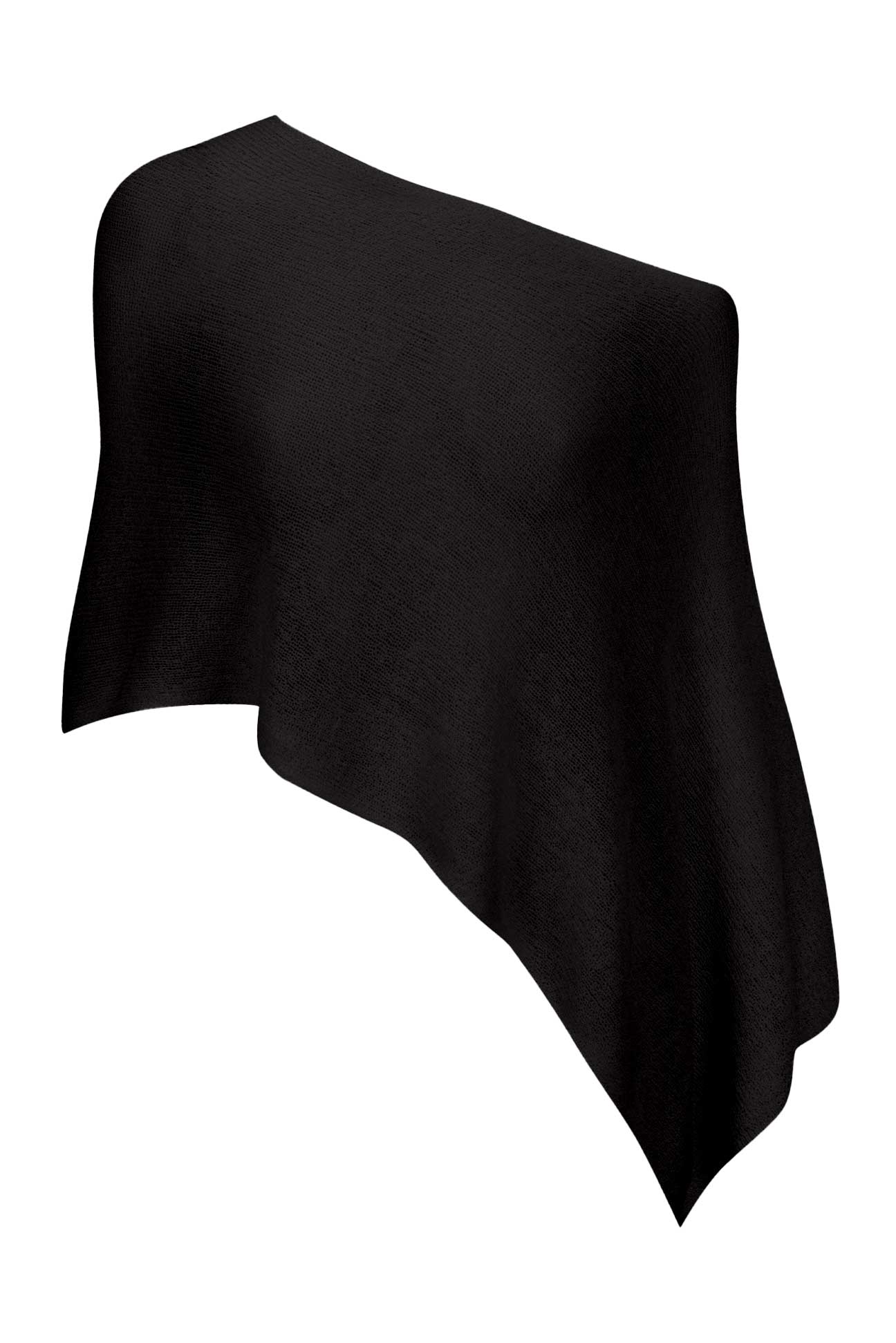 SOERA Jade Asymmetrical Sheer Poncho Top - Sweaters & Cardigans - 1005009531563971-;Cp1771345061948798622 Black One Size