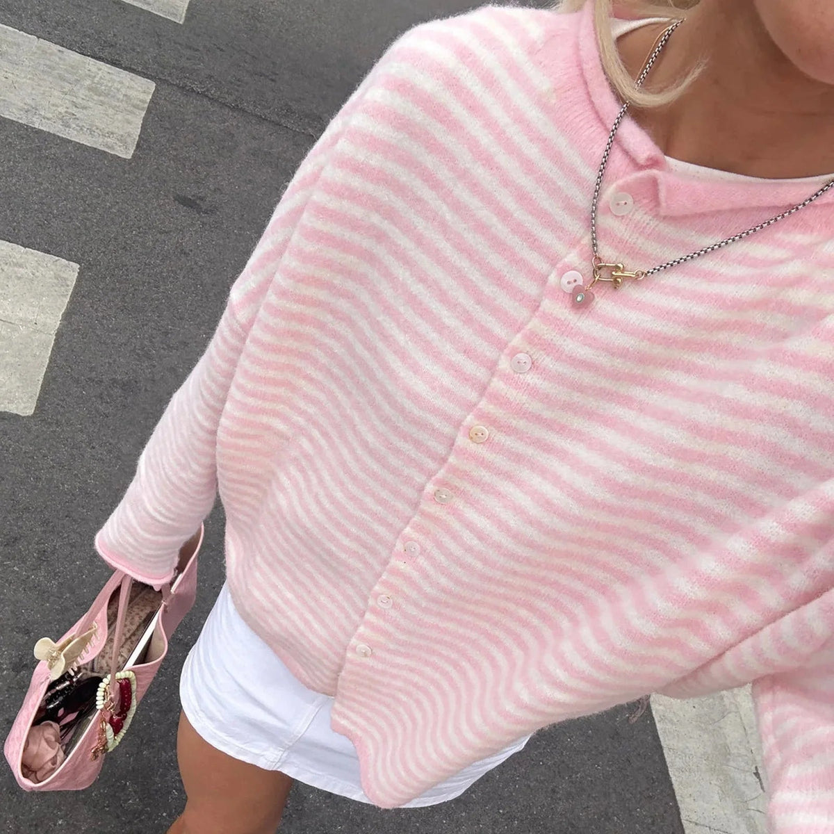 Sofia triibitud cardigan