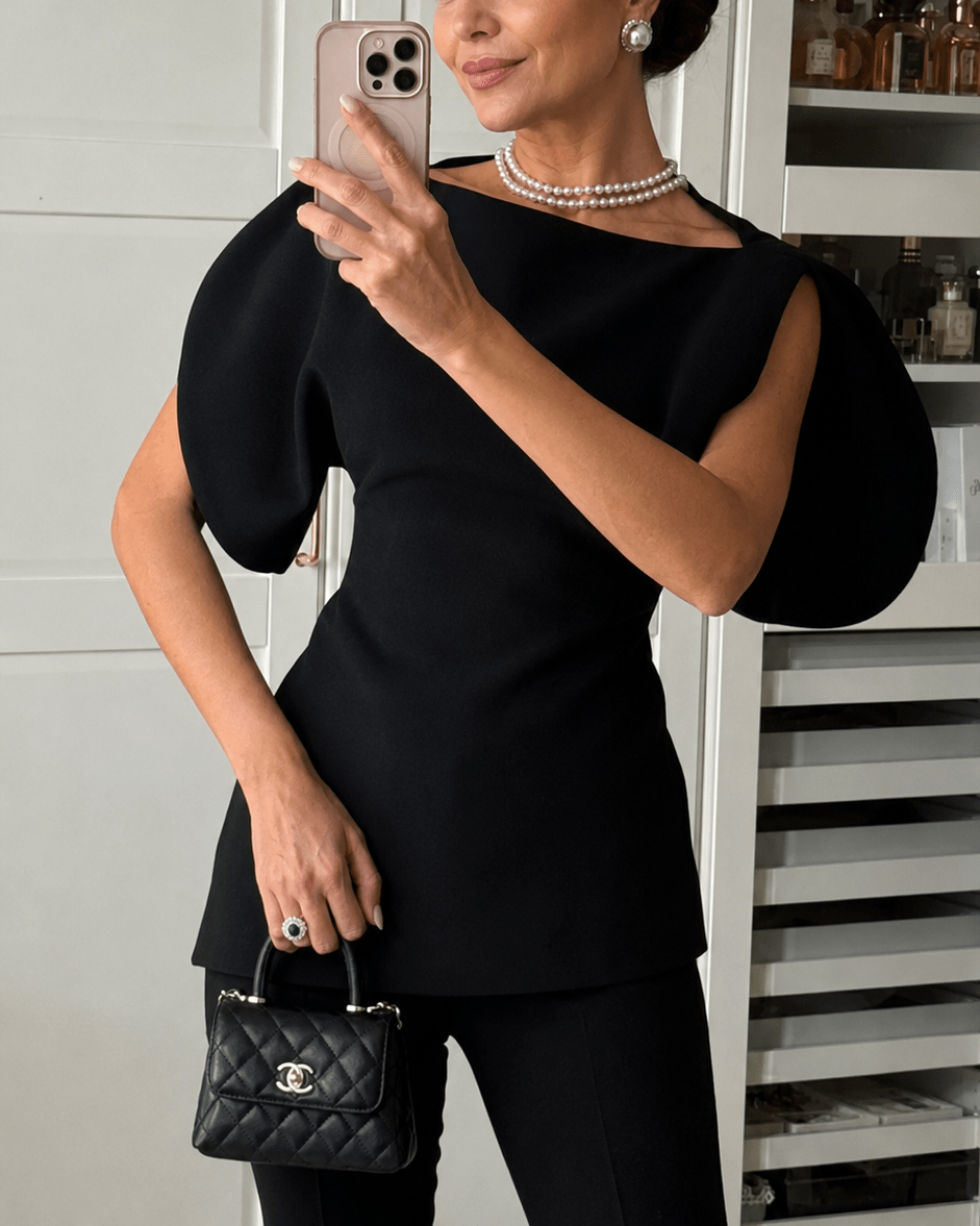 SOERA Sienna Tricot Balloon Sleeve Top - Top - SOERA-585475-M-BLACK-73731 Black M