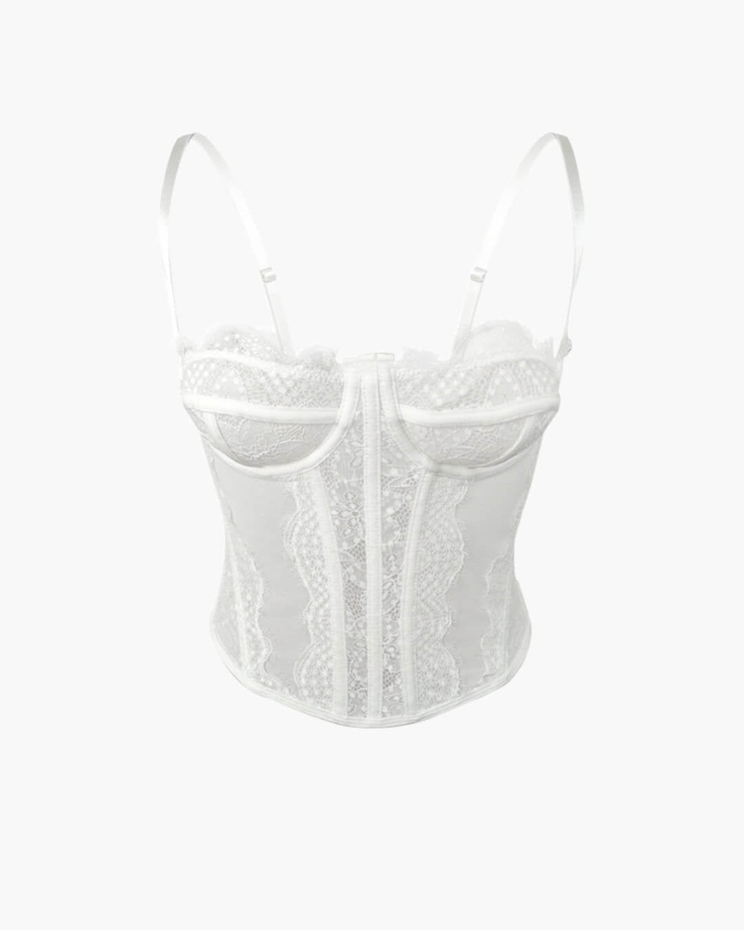SOERA Antonia Strap Lace Corset Top - Tops - 1005007496391510-;bt1770650303035353529 White S