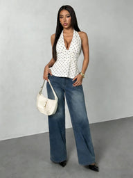 Halter top Sophia s bodkami